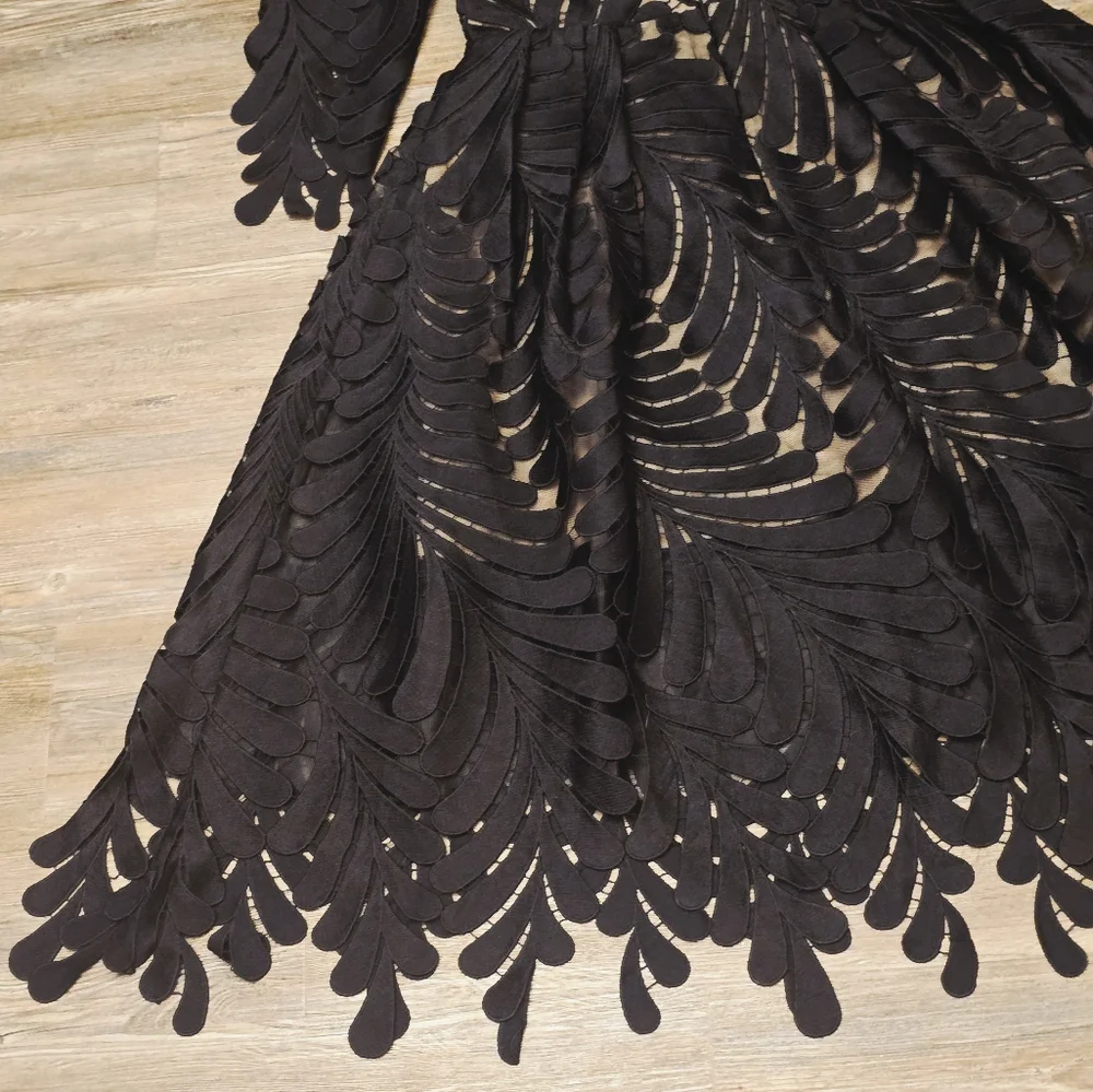 BHLDN Black Leaf Pattern Dress - Picture 6 of 16